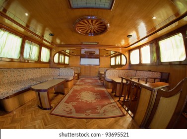 Brown Interior Of Luxury Boat