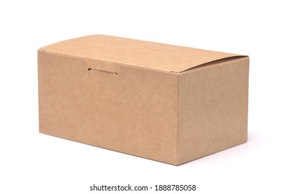 Brown Kraft Paper Box Isolated On White 