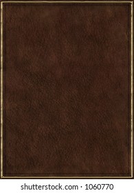 Brown Leather Book Cover With Golden Frame