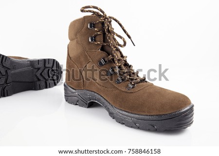 Brown. Leather Boot on White Background, Isolated Product, Comfortable Footwear.