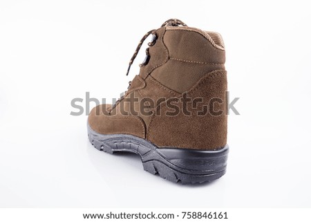 Brown. Leather Boot on White Background, Isolated Product, Comfortable Footwear.