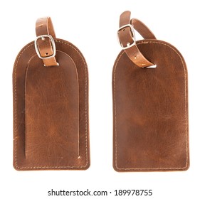 Brown Leather Name Tag