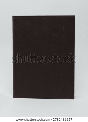 Brown leather restaurant menu folder isolated on white background