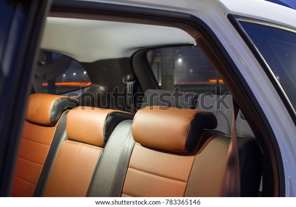 Brown Leather Seats White Car Luxury Stock Photo Edit Now