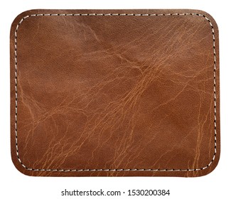 Brown Leather Tag Template Texture. Clothing Label Mockup