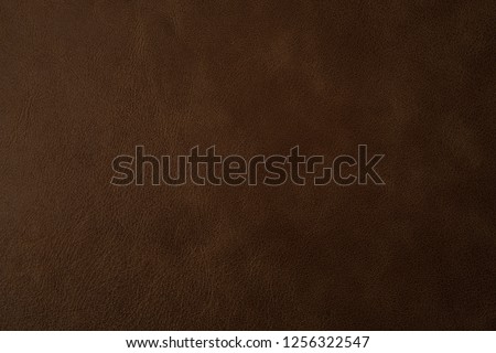 Brown leather texture background, genuine leather. Top view