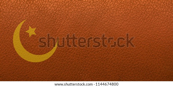 brown\
leather texture. background of leather, with Islamic symbols. Skin\
texture. Closeup of skin texture. Leather\
Products.
