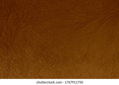 Brown Leather Texture. Brown Pleated Leather For Text And Design.