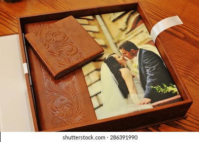 Brown Leather Wedding Photo Book Album