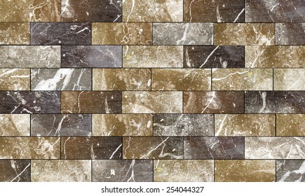 Brown Marble Brick Wall Texture Background Stock Photo 254044327 ...