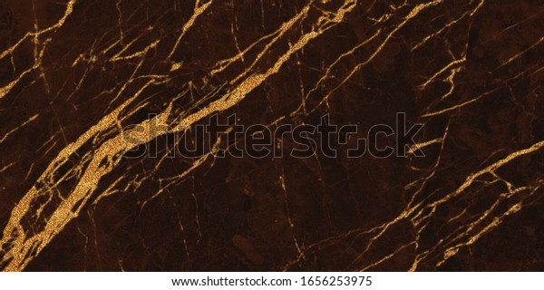 brown marble with golden veins. brown golden natural texture of marble. abstract brown, gold and yellow marbel. hi gloss texture of marble stone for digital wall tiles design. 