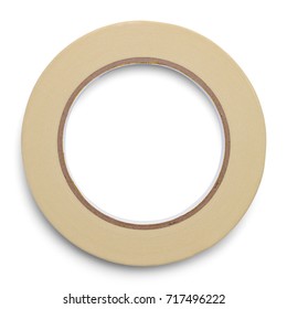 Brown Masking Tape Isolated On White Background.