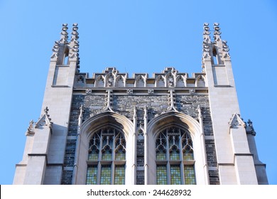 Brown Memorial Tower Of Union Theological Seminary In New York. Morningside Heights Landmark.