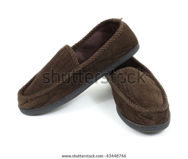 Brown Mens House Slippers Stock Photo Edit Now 43448746