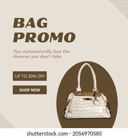 Brown Modern Bag Promo Sale Instagram, Facebook, Social Media Post.