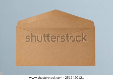 Brown opened envelope, flat lay design