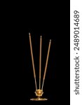 Brown Organic Incense Sticks Isolated in Black Background | Used in Worshiping god in Temples 