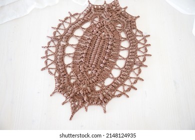 Brown Oval Doily. This Photo Has Been Taken In Prague, 2022