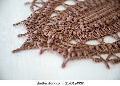 Brown Oval Doily. This Photo Has Been Taken In Prague, 2022