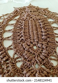 Brown Oval Doily. This Photo Has Been Taken In Prague, 2022