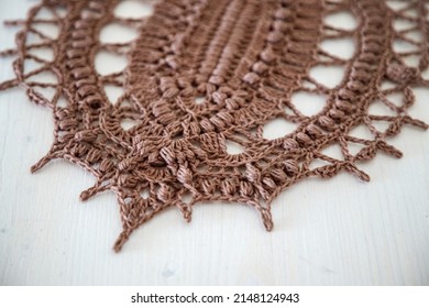 Brown Oval Doily. This Photo Has Been Taken In Prague, 2022