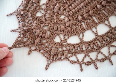 Brown Oval Doily. This Photo Has Been Taken In Prague, 2022