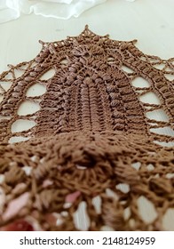 Brown Oval Doily. This Photo Has Been Taken In Prague, 2022