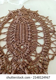 Brown Oval Doily. This Photo Has Been Taken In Prague, 2022