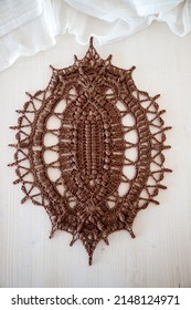 Brown Oval Doily. This Photo Has Been Taken In Prague, 2022