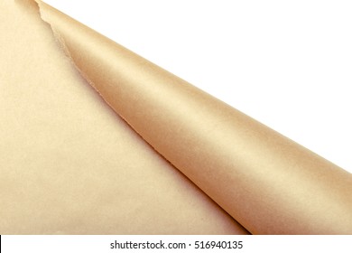 Brown Package Paper Torn To Reveal White Panel