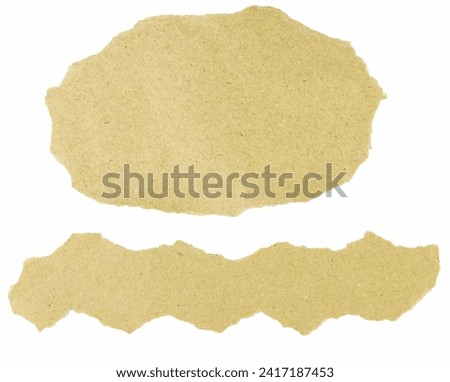 brown paper background, ellipse and worm shape. Background, brown kraft paper and copy space or empty. clipping path with white background