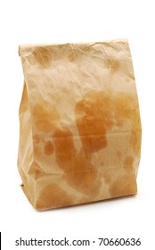 Brown Paper Bag With Grease Spots