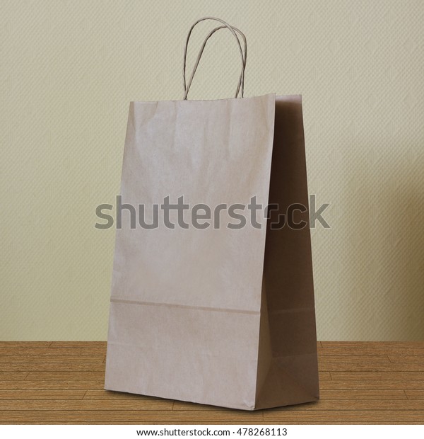 Brown Paper Bag Handles Stands On Stock Photo Edit Now