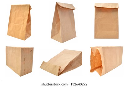 Brown Paper Bag Isolated On White