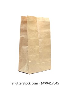 Brown Paper Bag Isolated On White Background