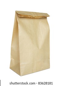 Brown Paper Bag Isolated On White