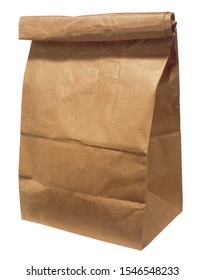 Brown Paper Bag On White Background