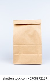 Brown Paper Bags On White Background