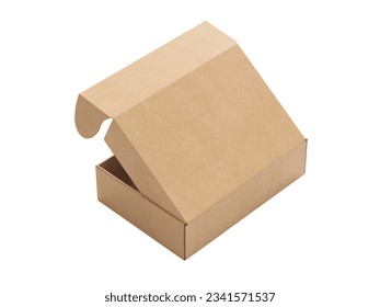 Brown Paper box Cardboard box isolated on white background 