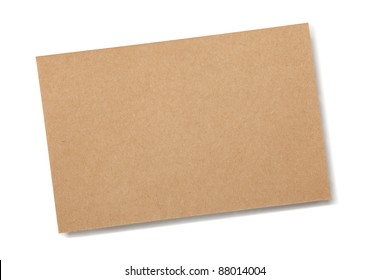 Brown Paper Card Board Isolated On White Background