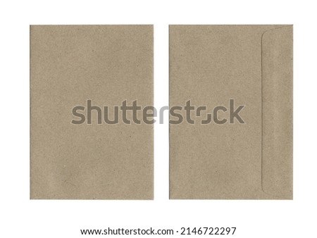 Brown paper envelop mail sending new to the post office. It an empty envelop front and back close up picture. The envelop represent sent and receive news and letter.