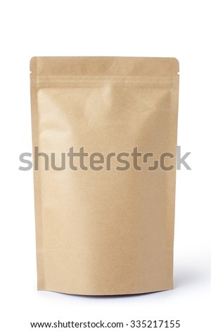 Brown paper food bag packaging with valve and seal