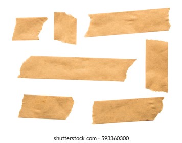 Brown Paper Tape On White Background (clipping Path Includes)