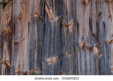 Brown plank wall. Background. Clout nail - Shutterstock ID 1932691853