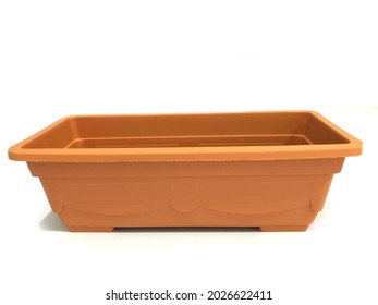 Brown Plastic Rectangular Garden Pot, Gardening Planting Flower Pot