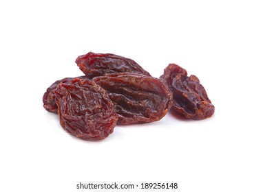 Brown Raisin Closeup Isolated On White