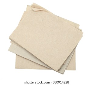 Brown Recycled Bar Napkin isolated on white background with clipping path