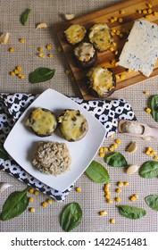 Brown Rice With Blue Cheese And Stuffed Mushrooms 