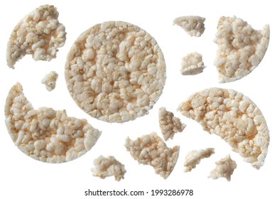 Brown Rice Cakes Isolated On White Background