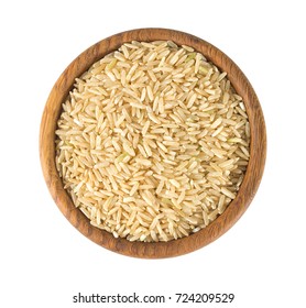 Brown Rice Isolated On White